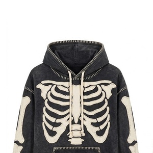 Sweat à capuche personnalisé avec surpiqûres squelette |   Sweat à capuche en polaire graphique |   OEM & ODM - Product Image 5