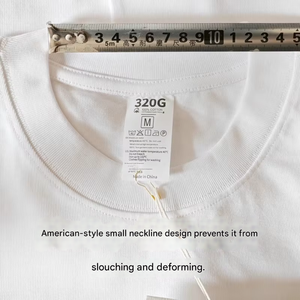 เสื้อยืดทรงปกติรุ่นใหม่สุดฮิต 240GSM ผ้าถักเนื้อหนัก 100% ผ้าฝ้าย  แบบกำหนดเอง 3 มิติ สำหรับเสื้อผ้าสตรีทแวร์แบบเรียบง่าย เป็นมิตรกับสิ่งแวดล้อม - Product Image 5