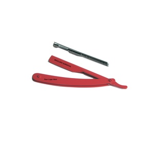Red Full Steel Disposable Single Blade <b>Slide</b> Out Barber Shaving Razors Free Laser Logo <b>Hair</b> Removal Shavette Razor for Men - Product Image 1