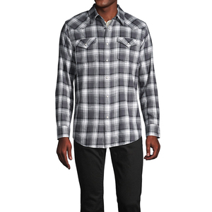 Chemise en flanelle à carreaux surdimensionnée pour homme, en polyester et coton, vente chaude - Product Image 2
