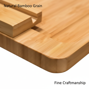 Plateaux de rangement rectangulaires en bambou laqué écologiques et portables, organisateur multifonctionnel pour la cuisine, la salle de bain, le bureau - Product Image 6