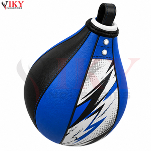 Ballon de vitesse de boxe en cuir bleu robuste, personnalisé, pour entraînement de réflexes MMA, équipement de gym et fitness, vente en gros - Product Image 3