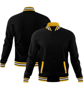 Men's Canvas Varsity <b>Jacket</b> Casual Letterman Baseball Bomber Coat Lightweight Custom OEM ODM Wholesale Front - Product Image 6
