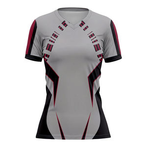 Maillot de sport américain de baseball et de softball à manches courtes et col en V, dernier design, en maille polyester respirante - Product Image 1