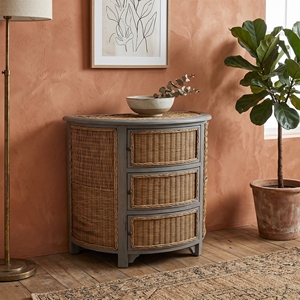 Batam Nakas Drawer Mahogany Wood Frame <b>Rattan</b> Lacak Weaving Premium Chest of Drawers Luxury <b>Bedside</b> <b>Table</b> Cabinet Furniture - Product Image 4