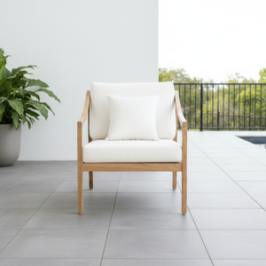 Fauteuil Lounge Luxie de Haute Qualité, Moderne, Une Place, Extérieur, en Bois de Teck, Tissu Imperméable, Meubles de Jardin, Chambre, Cuisine, Hôtels - Product Image 5