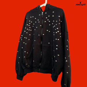 Sudaderas con Capucha de Color Sólido para Invierno, de Alta Calidad, con Diseño de Logotipo Personalizado, Adornadas con Pedrería, Teñidas con Tinte Natural, 100% Algodón Felpa, Precio Bajo - Product Image 3