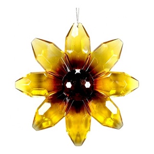 Adorno de Girasol Acrílico Transparente de Alta Calidad para Decoración Navideña de Año Nuevo, Color Dorado Amarillento Marrón, con Recubrimiento Iridiscente - Product Image 3