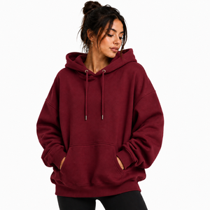 Nouveauté : Pulls streetwear pour femmes, sweat-shirts à capuche oversize tendance à manches longues avec impression personnalisée en couleur unie - Product Image 4