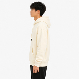 เสื้อฮู้ดผู้ชาย สีพื้น มีกระเป๋า ทรงโอเวอร์ไซส์ สวมใส่สบายๆ สำหรับฤดูใบไม้ร่วง ผ้าฝ้าย 100% เฟรนช์เทอร์รี่ ถัก ปักลาย ตัดเย็บพิเศษ - Product Image 3
