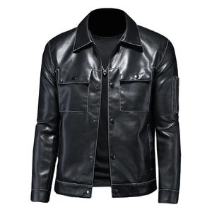 Men's Brown <b>Suede</b> Leather <b>Jacket</b> Anti-UV Printed with Fringe Zipper Closure Turn-down Collar Streetwear Autumn Wear - Product Image 3