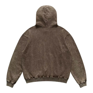 เสื้อฮู้ดดี้วินเทจทรงโอเวอร์ไซส์ ผ้าฟอกสี 430 GSM ทรงปกติ สำหรับผู้ชายและผู้หญิง สไตล์สตรีทแวร์ลำลองสำหรับฤดูหนาว ผ้าฝ้าย 100% - Product Image 2