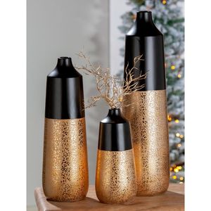 Ensemble de 4 vases décoratifs modernes en métal blanc doré, faits à la main, pour la maison et les cadeaux de pendaison de crémaillère - Product Image 3