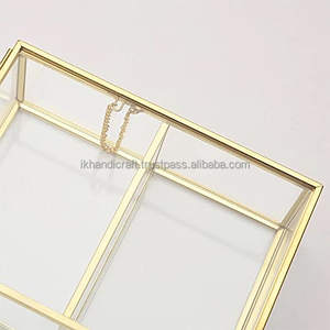 Estuche Rectangular Personalizado con 3 Compartimentos de Rejillas, Marco de Metal de Latón Hecho a Mano, Almacenamiento de Joyas a Bajo Precio - Product Image 3