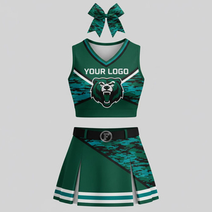 Conjunto de Uniforme de Porristas Azul Personalizado con Logotipo de Águila y Lazo para Adultos - Product Image 2