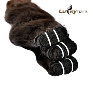 Extensiones de cabello humano de doble trama, extensiones naturales sueltas de ondas profundas que tejen el cuerpo ondulado, color negro indio crudo - Product Image 3