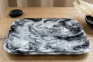 Customized Logo Resin Salad Serving <b>Plate</b> Eco-Friendly <b>Plastic</b> Decorative Tableware for Parties Dinnerware - Product Image 6