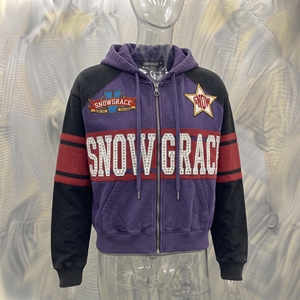Sweat-shirt à capuche pour homme Snowgrace, violet, avec impression pailletée et logo en strass, streetwear, coupe classique, vêtements d'hiver - Product Image 3