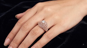 Bague Solitaire Ronde de Luxe, Design en Forme d'Éventail Multi-Rangées Pavé de Diamants, Diamant de Laboratoire, Bijoux Personnalisés OEM ODM - Product Image 3