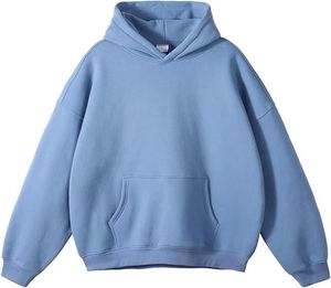 Sweat-shirt à capuche pour homme 100% coton tissé avec fermeture éclair, coupe classique, couleur unie, décontracté, pour l'automne, impression numérique, style urbain - Product Image 3