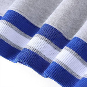Sorority Zeta Phi Gray Crew Neck Knitted Cotton <b>Bamboo</b> Fiber Embroidery Greek Letter ZPB Blue White Stripes Women's Sweatshirt - Product Image 4