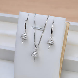 DIY Female Fashion Jewelry Set S925 <b>Silver</b> Hat <b>Headband</b> Earrings Pendant Accessories Semi Finished Tray 1361 - Product Image 2