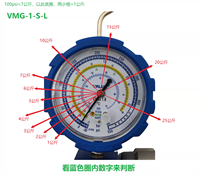 Manomètre de test de pression pour réfrigérant avec vanne de visualisation VMG-1-S-L, conception à manifolds simples, outil de charge de réfrigérant