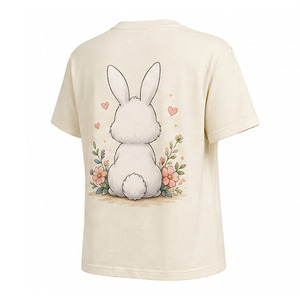 Camiseta al por mayor para mujer con estampado gráfico, camiseta informal personalizada de algodón suave con cuello redondo y manga corta, top de moda urbana, proveedor de camisetas. - Product Image 2