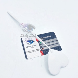 Logo personnalisé WM-blanc miroir en forme de coeur revêtement en poudre extension de cils en acier inoxydable boîte de maquillage stockage de marque privée - Product Image 1