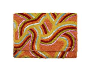 Bolso de mano bordado con cuentas verdes y rosas, diseño intrincado, motivo floral artesanal, cuentas pequeñas cosidas a mano - Product Image 5