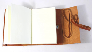 Diario de cuero genuino vintage hecho a mano con papel de borde deshilachado y cierre con llave, cuaderno de cuero - Product Image 2