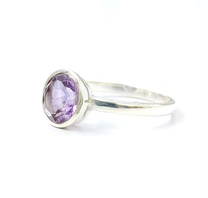 Bague en argent JAIPUR SILVER avec pierre précieuse améthyste, argent 925, bijoux minimalistes unisexes pour fiançailles et anniversaire - Product Image 4