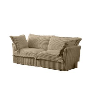 ปลอกหุ้ม2-Seater ผ้าลูกฟูกแบบทันสมัยเบาะนั่งลึกเบาะหุ้มเบาะนั่งสบายถอดออกได้โซฟาอูฐสำหรับห้องนั่งเล่น - Product Image 6