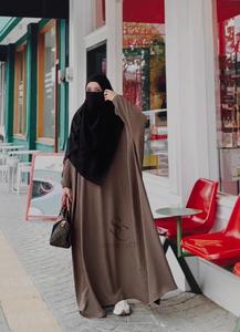 Khadijah Abaya Set for Adults Breathable Clothing crinkle airflow - Product Image 1