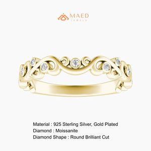Bague de fiançailles et de mariage en moissanite plaquée or, style infini, élégante, pour femme, style New York, luxe, mode, cadeau de fête - Product Image 6