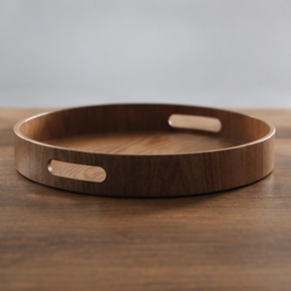 Bandeja Redonda de Madera para Almacenamiento, Diseño Minimalista, Duradera, Accesorio para Mesa de Cocina Interior - Product Image 4