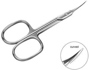 Ciseaux à cuticules en acier inoxydable, ciseaux courbes pour les ongles des doigts et des orteils, ciseaux de beauté pour la manucure avec étui de rangement - Product Image 3