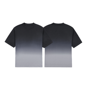 300gsm High Quality Heavyweight 100% Cotton Men's Vintage O-neck Dip Dye Gradient <b>Acid</b> Wash Oversized <b>Drop</b> Shoulder T-shirt - Product Image 2