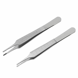 Pinzas de Precisión Manuales de Acero Inoxidable para Rinoplastia, 12.5cm, con Punta Ancha Serrada para Tejido, para Cartílago Nasal, Uso Clínico - Product Image 1