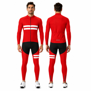 Custom Mens Long Sleeve Cycling Jersey & Bib Tights Set Breathable Quick Dry <b>Road</b> Bike Apparel OEM ODM Cycling Wear Manufacturer - Product Image 2