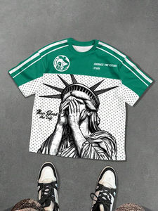 Camisetas de Manga Corta para Hombre, con Estampado Gráfico Personalizado, Estilo Urbano, 100% Poliéster, Corte Cuadrado, Cuello Redondo, Talla Grande - Product Image 6