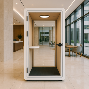 HIPOD Solo Indoor <b>Office</b> <b>Pod</b> Phone <b>Pods</b> Modular Modern Telephone Booth Acoustic Privacy Booth for Hotel and Mall Use - Product Image 1