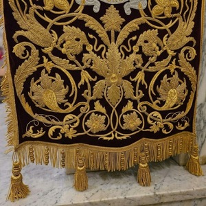 Chef-d'œuvre personnalisable, artisanat traditionnel écologique, velours bordeaux ultra-premium, épais, fait main, avec badge - Product Image 4