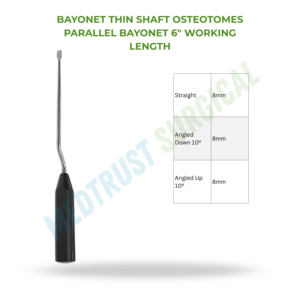 Osteótomos de Bayoneta de Eje Delgado, 6 Pulgadas de Longitud de Trabajo, Instrumento Quirúrgico Neuroespinal - Product Image 2