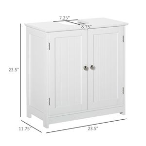 Mobile Lavabo a Colonna in Legno Massello e PVC Bianco con Intaglio a U e Ripiano Regolabile per Hotel e Centri Commerciali - Product Image 3