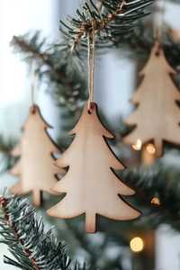 Wooden Christmas <b>Tree</b> <b>Ornament</b> Natural Wood Craft Eco-Friendly Decor NOUSHAD HANDICRAFTS Uttar Pradesh for Holiday Party Family - Product Image 3