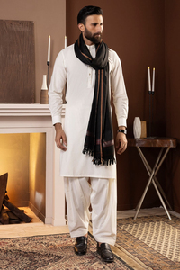 Ensemble shalwar kameez pour homme avec châle assorti, élégant pour les mariages et les fêtes, tailles personnalisées, vêtements indiens et pakistanais, design brodé - Product Image 3