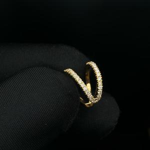 Manchette d'oreille en forme de conque ornée de diamants, en or massif 14 carats, style enveloppant sans perçage - Product Image 5
