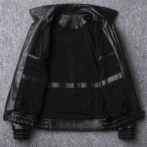 High Quality Real <b>Leather</b> Mens Sheepskin Flight <b>Jacket</b> Genuine <b>Leather</b> <b>Biker</b> <b>Jacket</b> Warm Winter High Street Breathable - Product Image 1