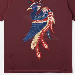 T-shirt décontracté tendance avec broderie vieillie, en coton doux et confortable pour le quotidien - Product Image 4